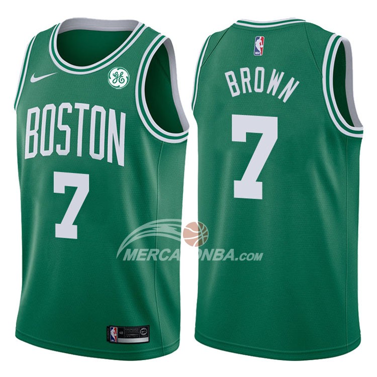 Maglia NBA Autentico Celtics Brown 2017-18 Verde